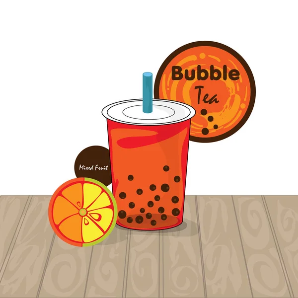 Bubble Tea Graficzny Kubek — Wektor stockowy