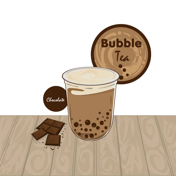 Bubble Tea Graficzny Kubek — Wektor stockowy