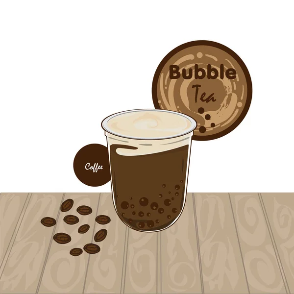 Bubble Tea Graficzny Kubek — Wektor stockowy