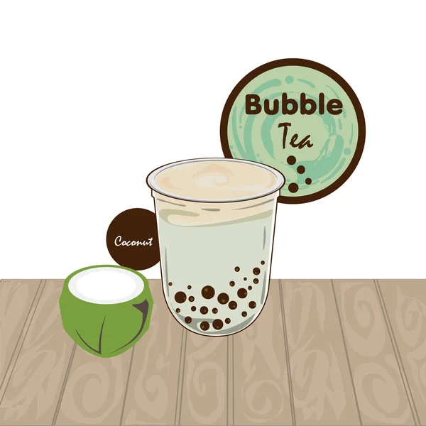 Bubble Tea Graficzny Kubek — Wektor stockowy