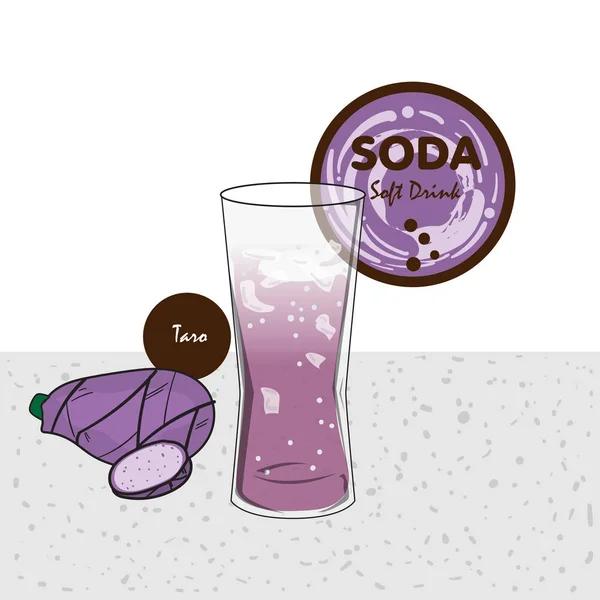 Soda Boisson Gazeuse Fruits Tasse Graphique — Image vectorielle