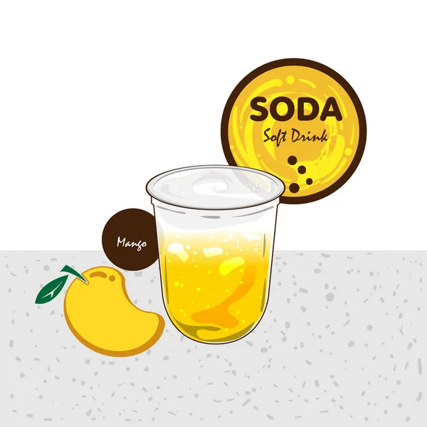 Limonade Softdrink Fruchtgrafik Tasse — Stockvektor