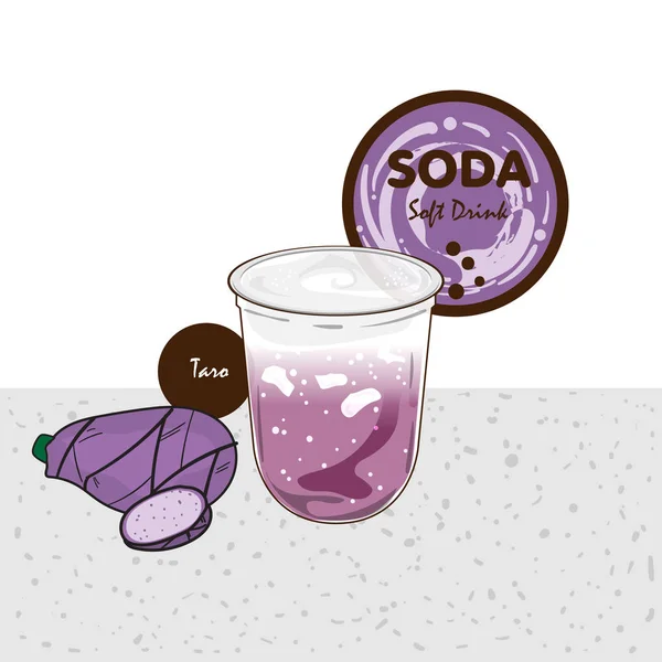 Soda Boisson Gazeuse Fruits Tasse Graphique — Image vectorielle