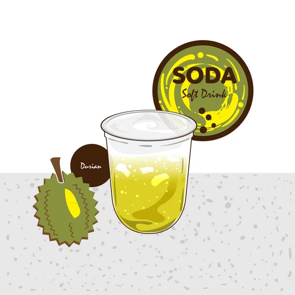 Soda Boisson Gazeuse Fruits Tasse Graphique — Image vectorielle