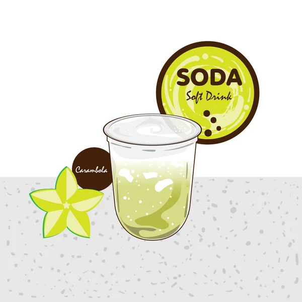 Limonade Softdrink Fruchtgrafik Tasse — Stockvektor
