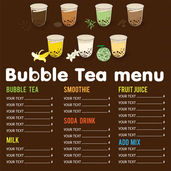 bubble tea menu graphic template