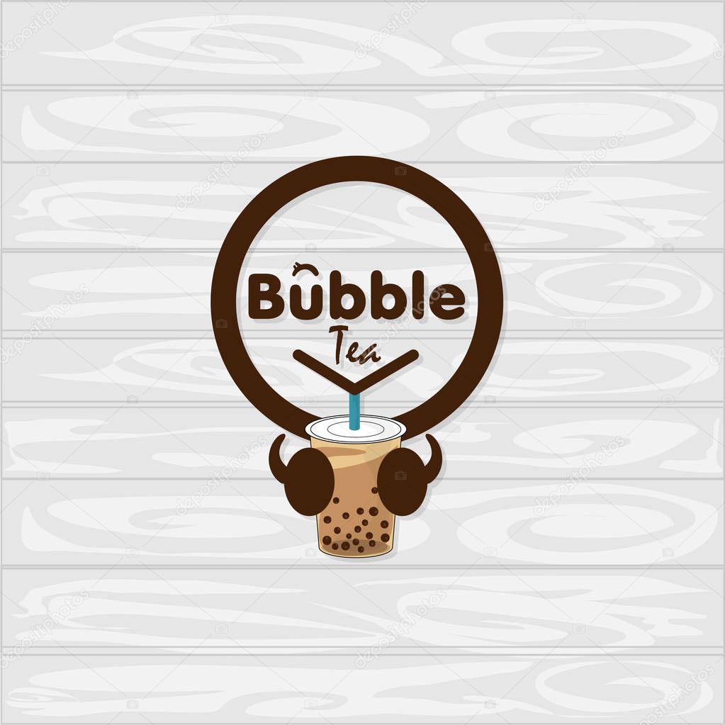 Bubble tea logo icon graphic