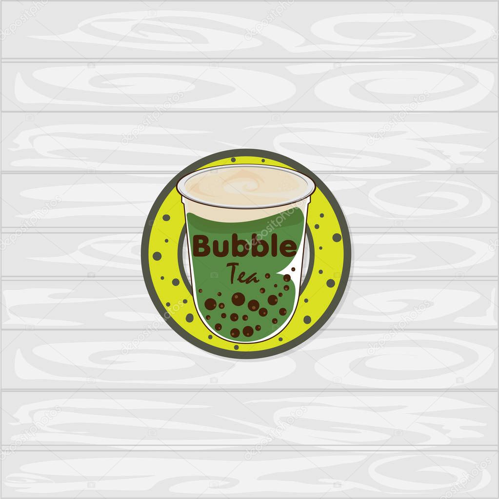 Bubble tea logo icon graphic