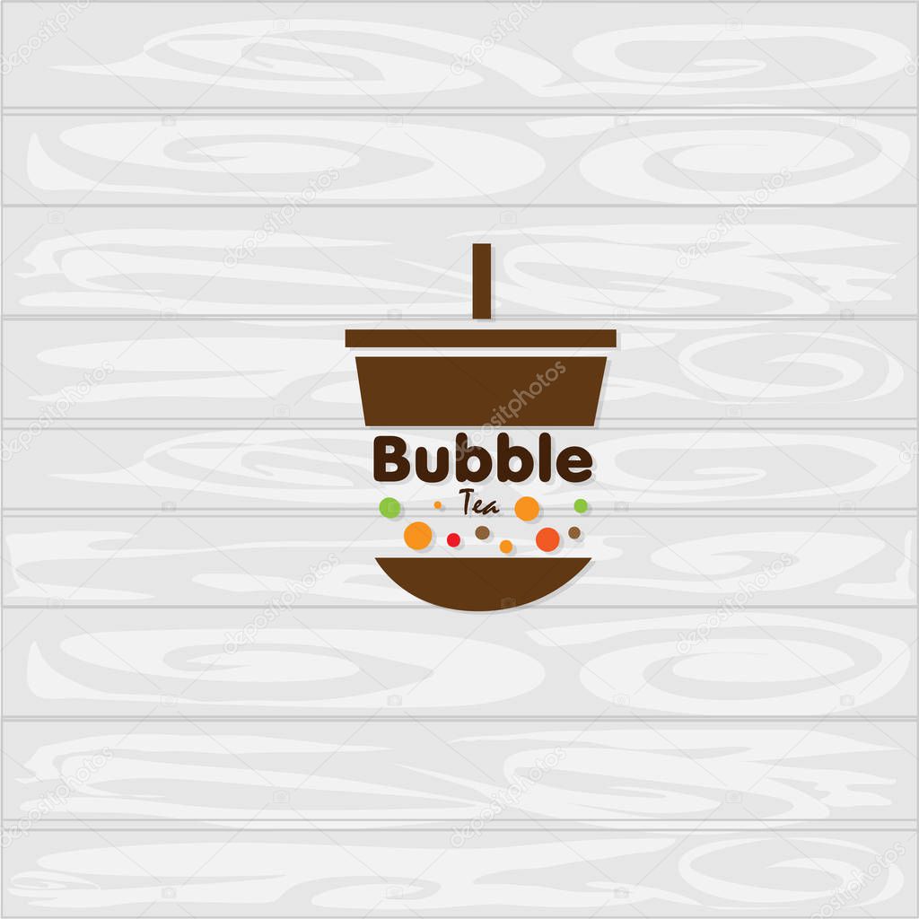 Bubble tea logo icon graphic template