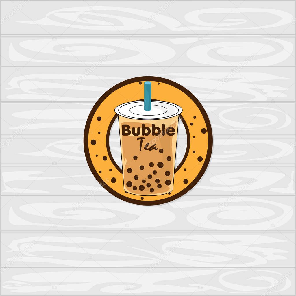 Bubble tea logo icon graphic template