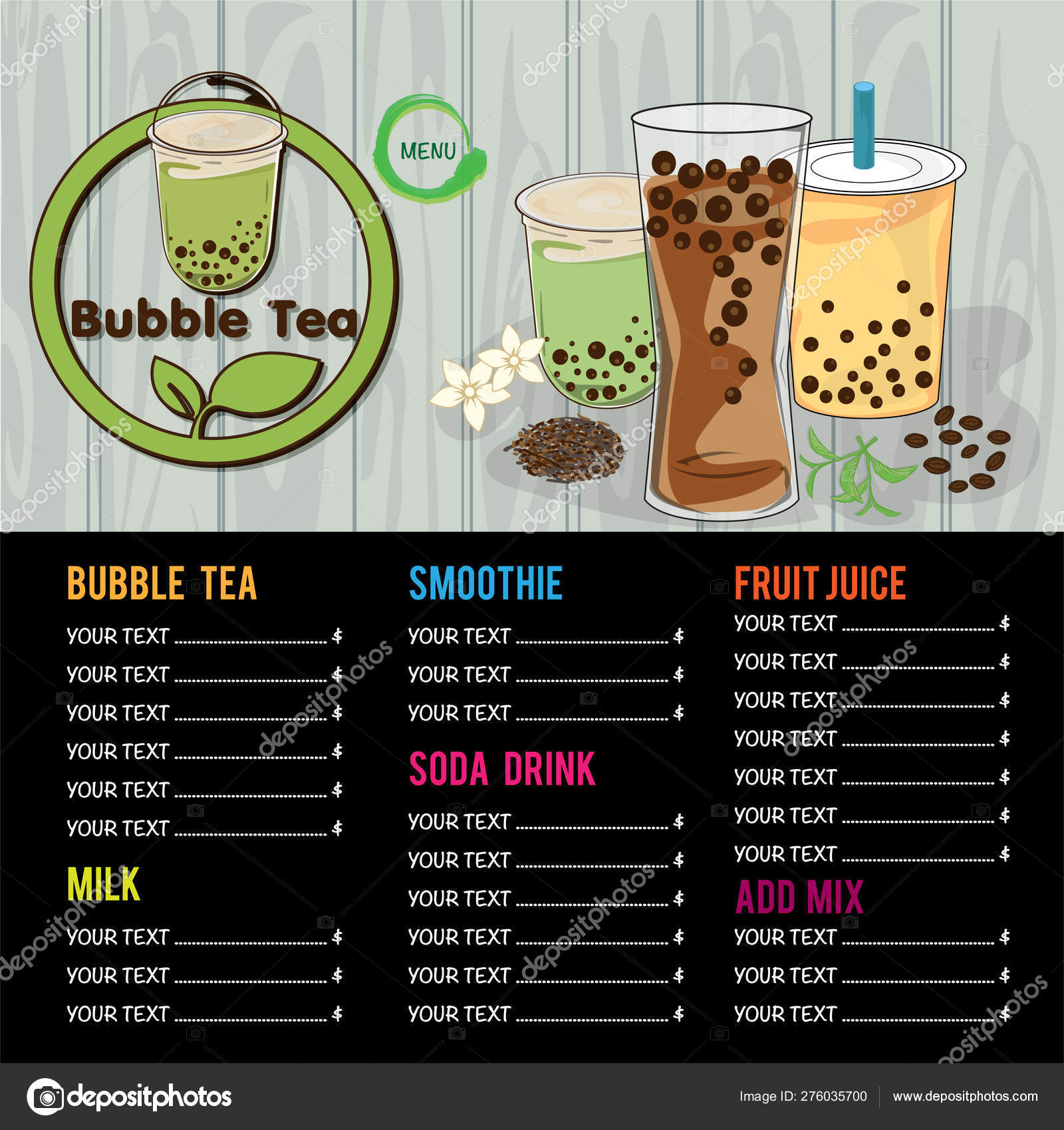 Bubble Tea Menu Graphic Template Stock Vector Image by ©foontntd 276035700 Bubble Tea Menu Graphic Template Stock Vector Image by ©foontntd 276035700