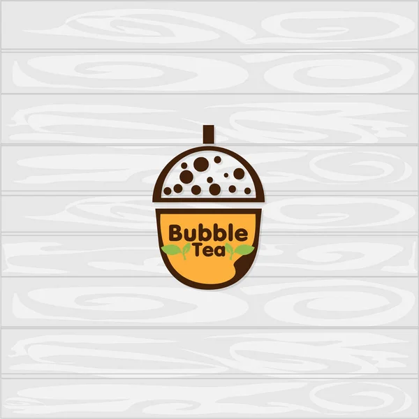 Bubble Tea Logo Ikon Grafikai Sablon — Stock Vector