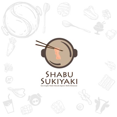 Shabu sukiyaki logo simge grafik Japon açık büfe restoran
