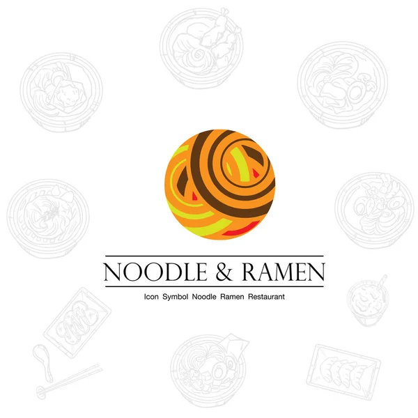 Tészta Ramen Ikon Logo Grafikus Étterem — Stock Vector