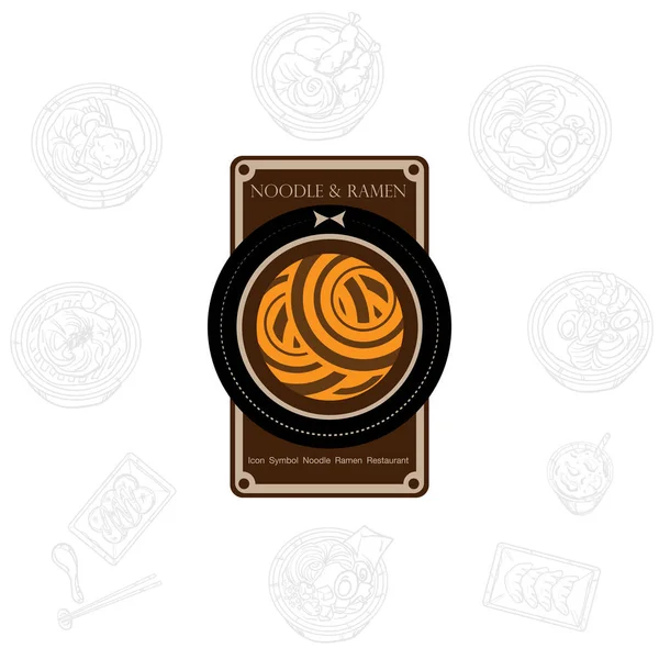 Fideos Ramen Icono Logo Gráfico Restaurante — Vector de stock