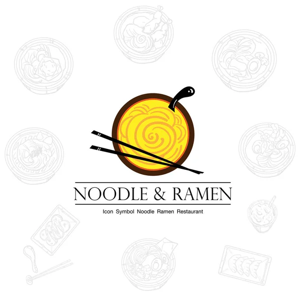 Tészta Ramen Ikon Logo Grafikus Étterem — Stock Vector