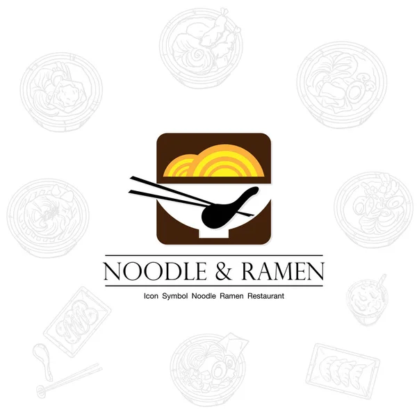 Nudle Ramen Ikona Logo Grafika Restaurace — Stockový vektor