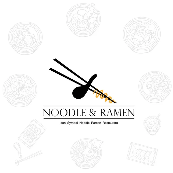 Nudle Ramen Ikona Logo Grafika Restaurace — Stockový vektor