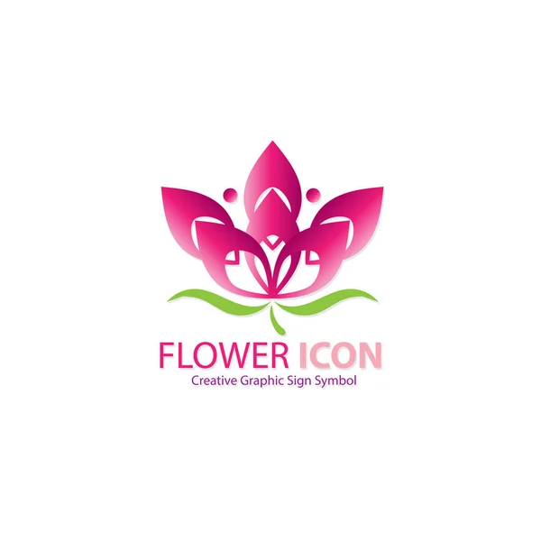 Icône Fleur Signe Symbole Logo Conception Graphique — Image vectorielle