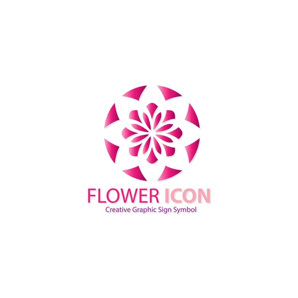 Icône Fleur Signe Symbole Logo Conception Graphique — Image vectorielle