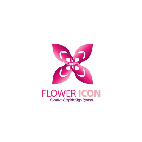 Icône Fleur Signe Symbole Logo Conception Graphique — Image vectorielle