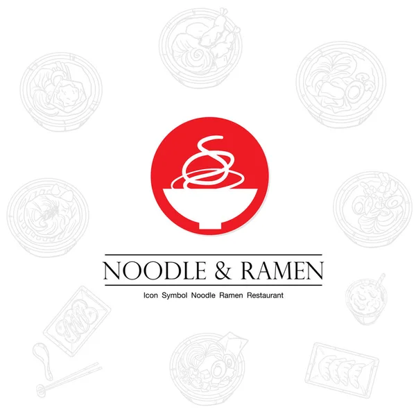 Tészta Ramen Ikon Logo Grafikus Étterem — Stock Vector