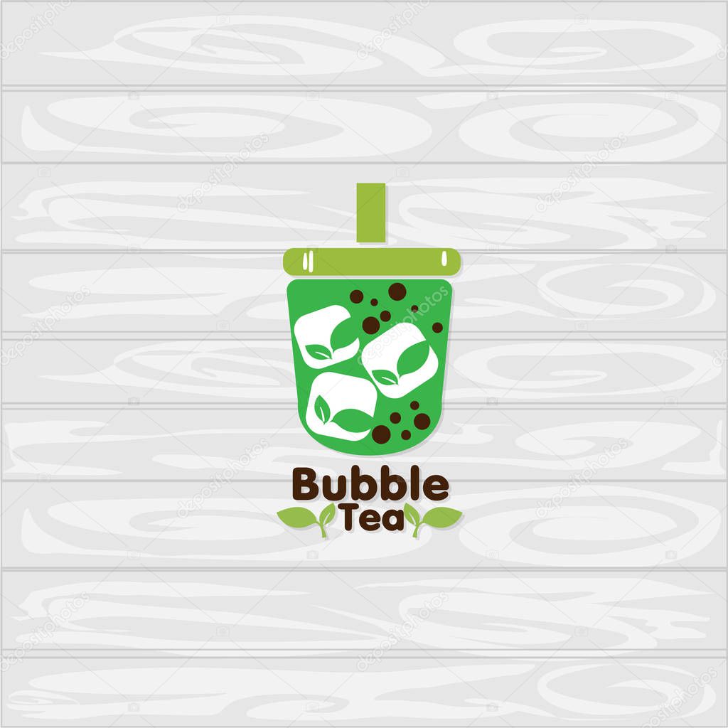 Bubble tea logo icon graphic template