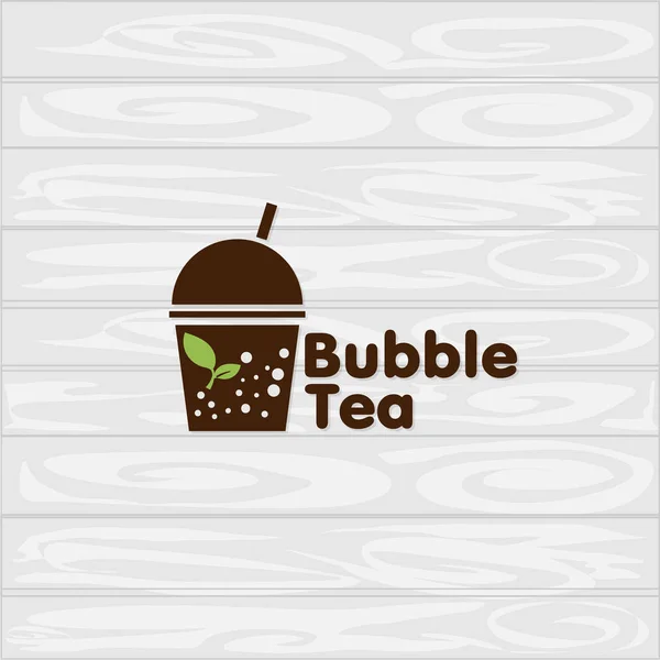 Bubble Tea Logo Ikon Grafikai Sablon — Stock Vector