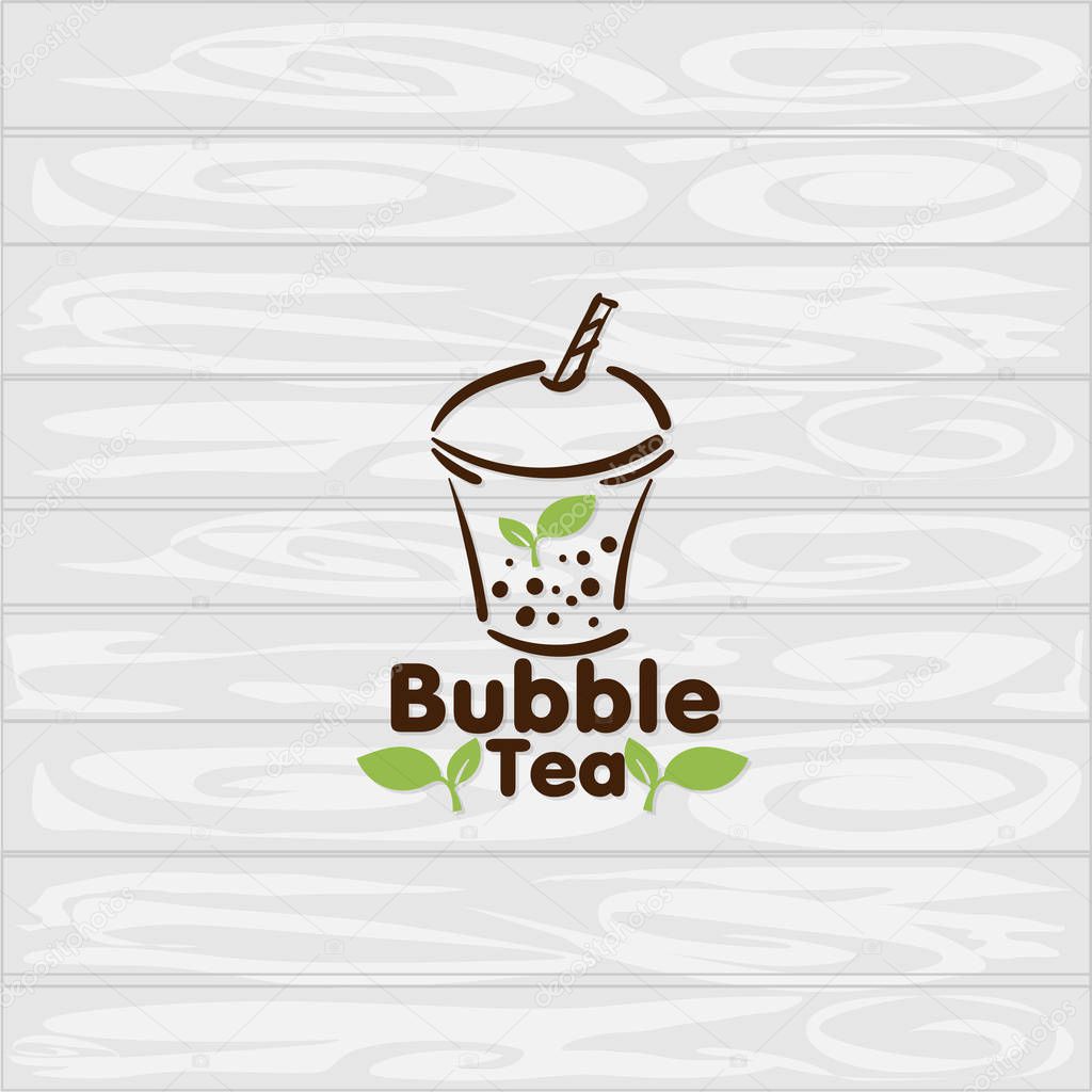 Bubble tea logo icon graphic template