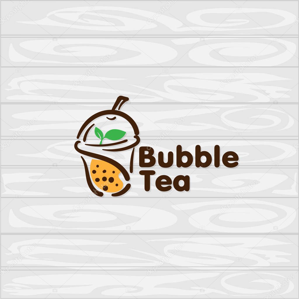 Bubble tea logo icon graphic template
