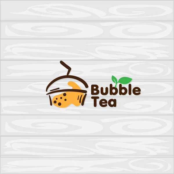 Bubble Tea Logo Ikon Grafikai Sablon — Stock Vector