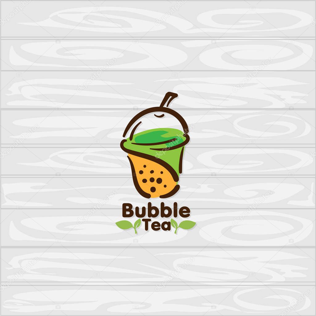Bubble tea logo icon graphic template