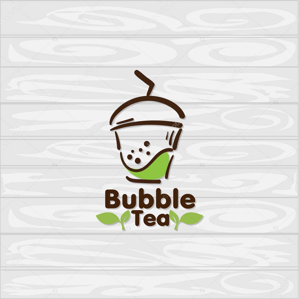 Bubble tea logo icon graphic template