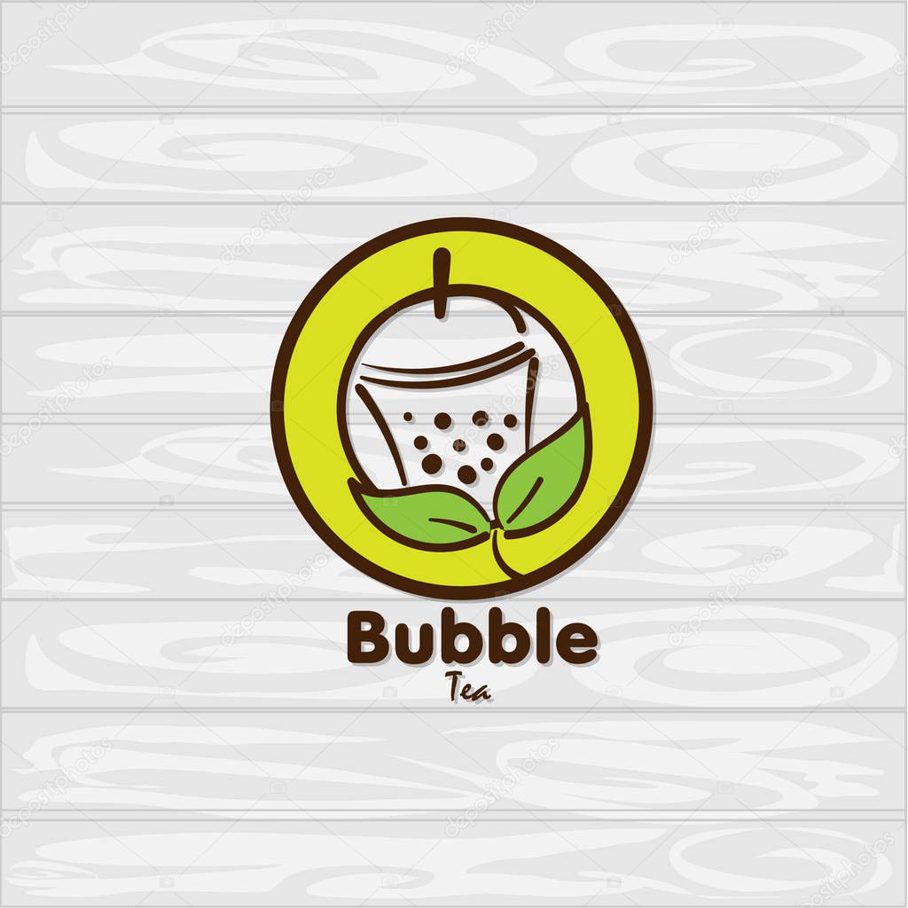 Bubble tea logo icon graphic template