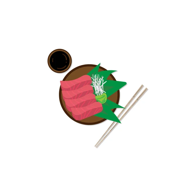 Sushi Sashimi Japón Comida Gráfico Objeto Restaurante — Vector de stock