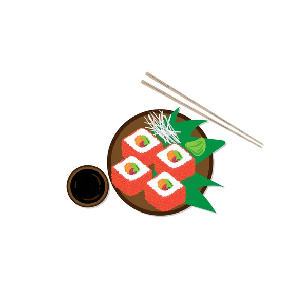 寿司刺身日本食グラフィックオブジェクトレストラン — ストックベクタ