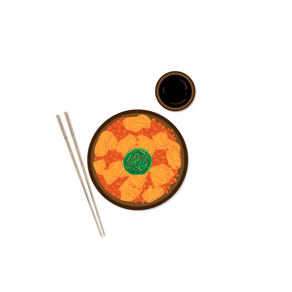 Sushi Sashimi Japón Comida Gráfico Objeto Restaurante — Vector de stock