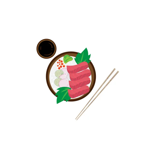 Sushi Sashimi Japón Comida Gráfico Objeto Restaurante — Archivo Imágenes Vectoriales