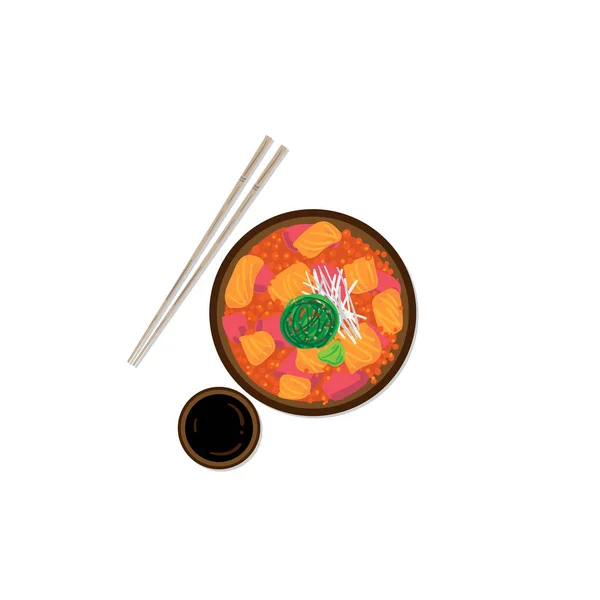 Sushi Sashimi Japón Comida Gráfico Objeto Restaurante — Vector de stock