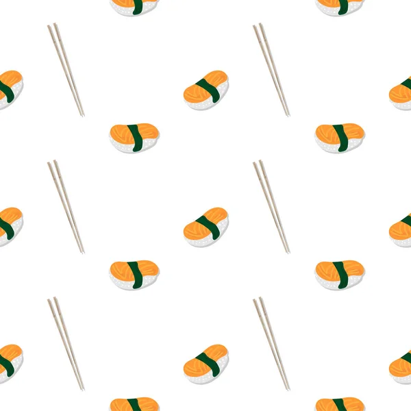 寿司刺身日本食グラフィックオブジェクトパターン背景 — ストックベクタ