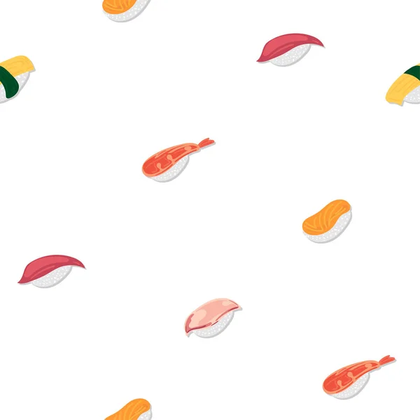 Sushi Sašimi Japonský Potravinářský Vzor Objekt Pozadí — Stockový vektor