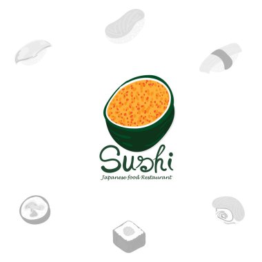 Suşi logosu grafik Japon yemekleri