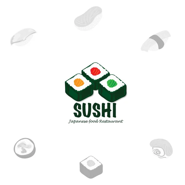 Sushi Logo Grafisch Japans Eten — Stockvector