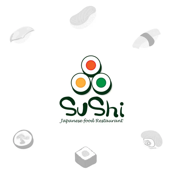 Sushi Logo Grafik Japanisches Essen — Stockvektor