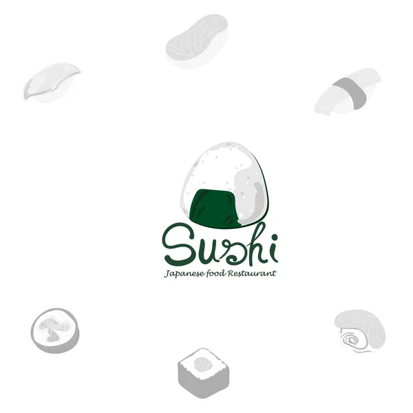 Sushi Logo Grafisk Japansk Mad – Stock-vektor