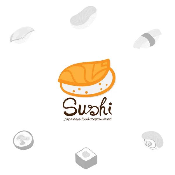 Logotipo Sushi Comida Japonesa Gráfica — Vector de stock