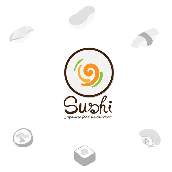 Sushi Logo Grafisk Japansk Mad – Stock-vektor