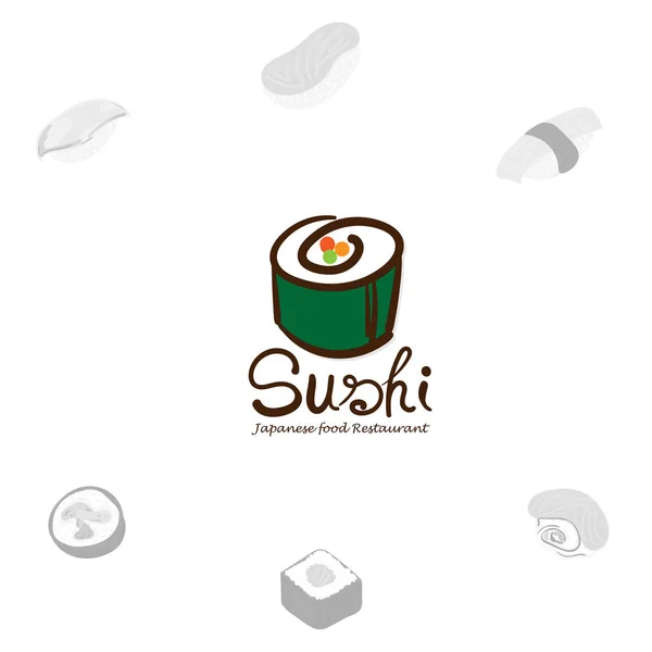 Logotipo Sushi Comida Japonesa Gráfica — Vector de stock