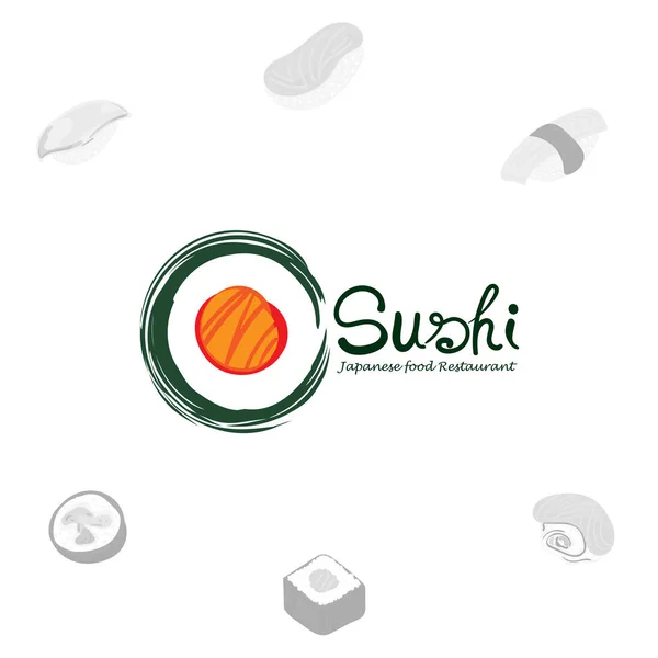 Sushi Logo Grafik Japanisches Essen — Stockvektor