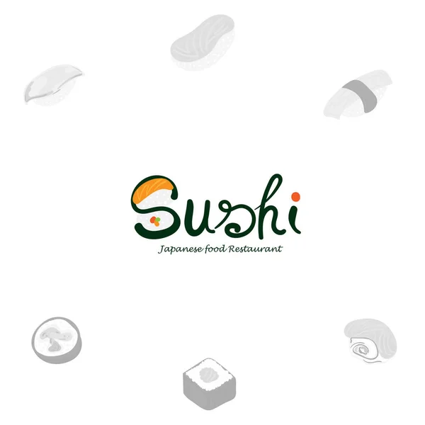 Sushi Logo Grafik Japanisches Essen — Stockvektor